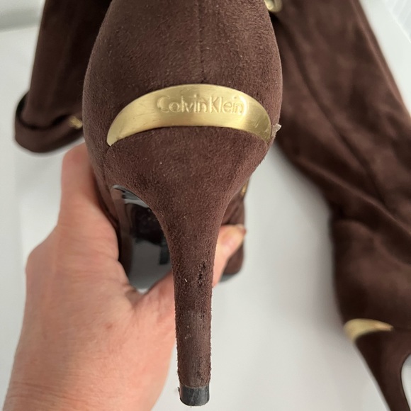 Calvin Klein Suede tall boots size 6 - Picture 4 of 4